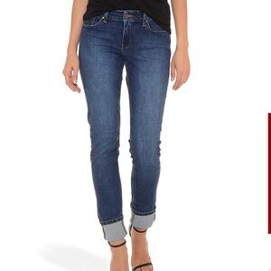 Mott & Bow Women's Dark Blue Slim Straight Ridge Jeans